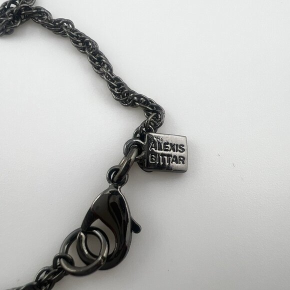 Alexis Bittar Necklace Elements Dark Phoenix Leaf Multi Stone Blue *FLAW* $395 - Picture 13 of 16